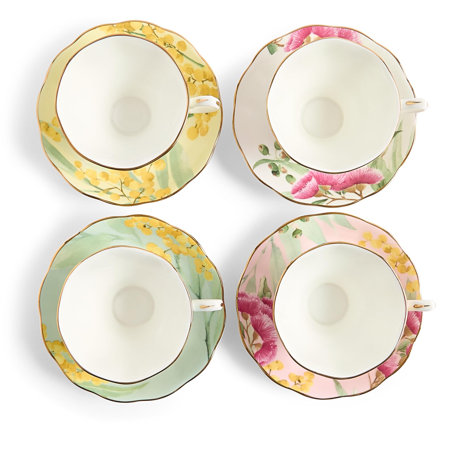 Miranda Kerr Australiana Teacup & Saucer Set of 4 Mixed Designs - Image 4