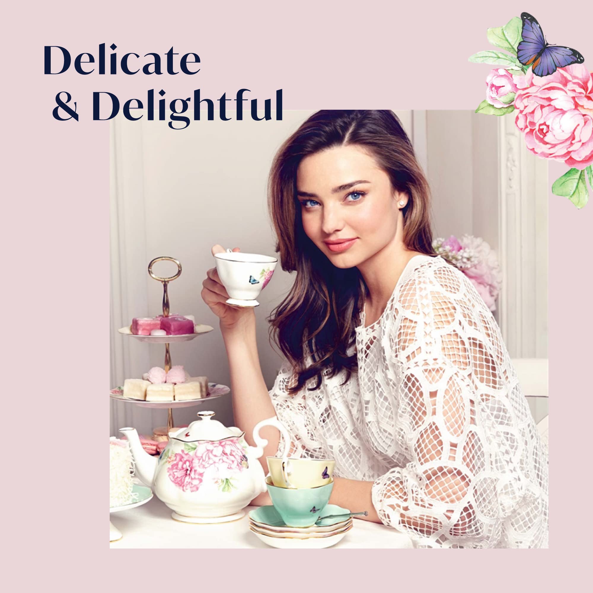 Miranda Kerr For Royal Albert Mixed Patterns Teacup & Saucer Set of 4, 6Fl oz - Image 4