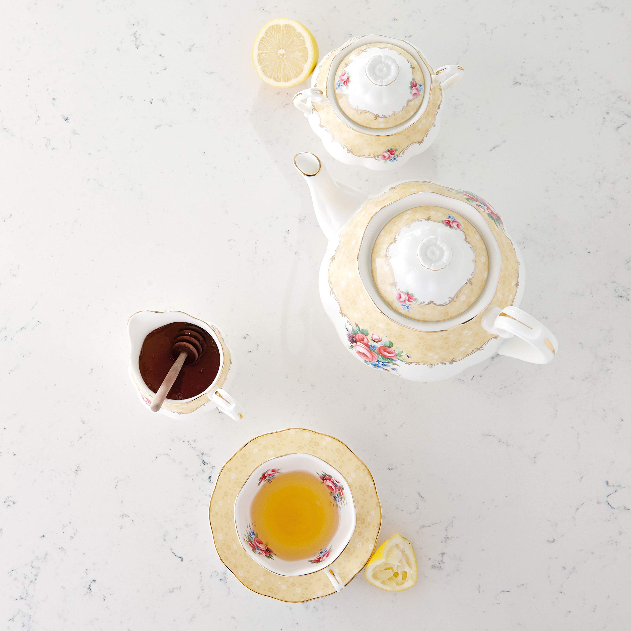 Royal Albert 100 Years 1990 3-Piece Set (Teapot, Sugar & Creamer) - Image 3