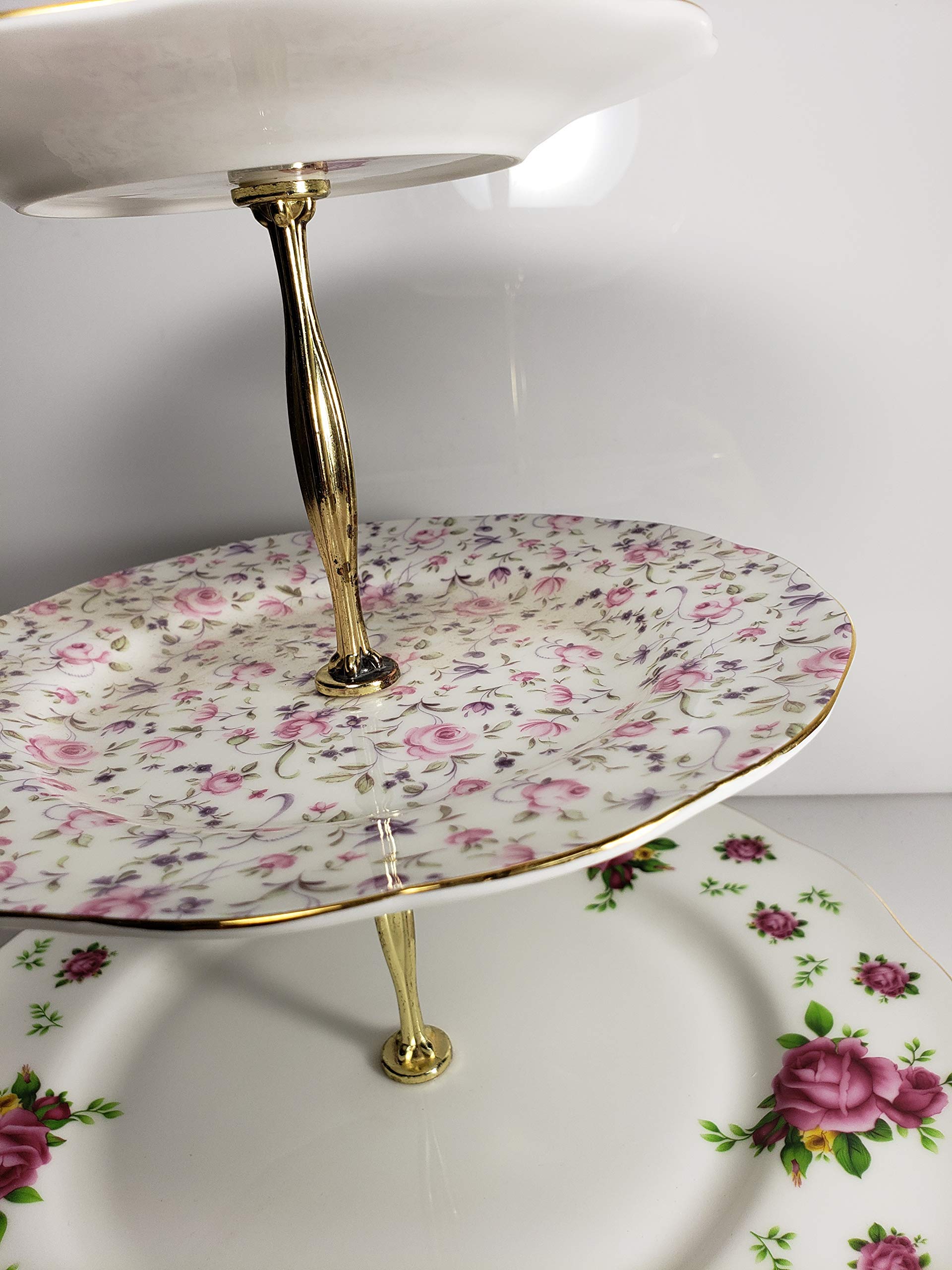 Royal Albert New Country Roses White Cake Stand Three-Tier, 11.5" - Image 5