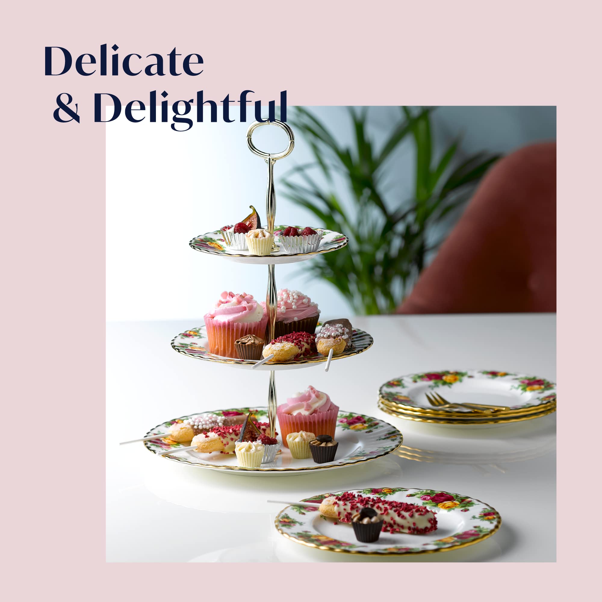 Royal Albert Old Country Roses Cake Stand Three-Tier - Image 4