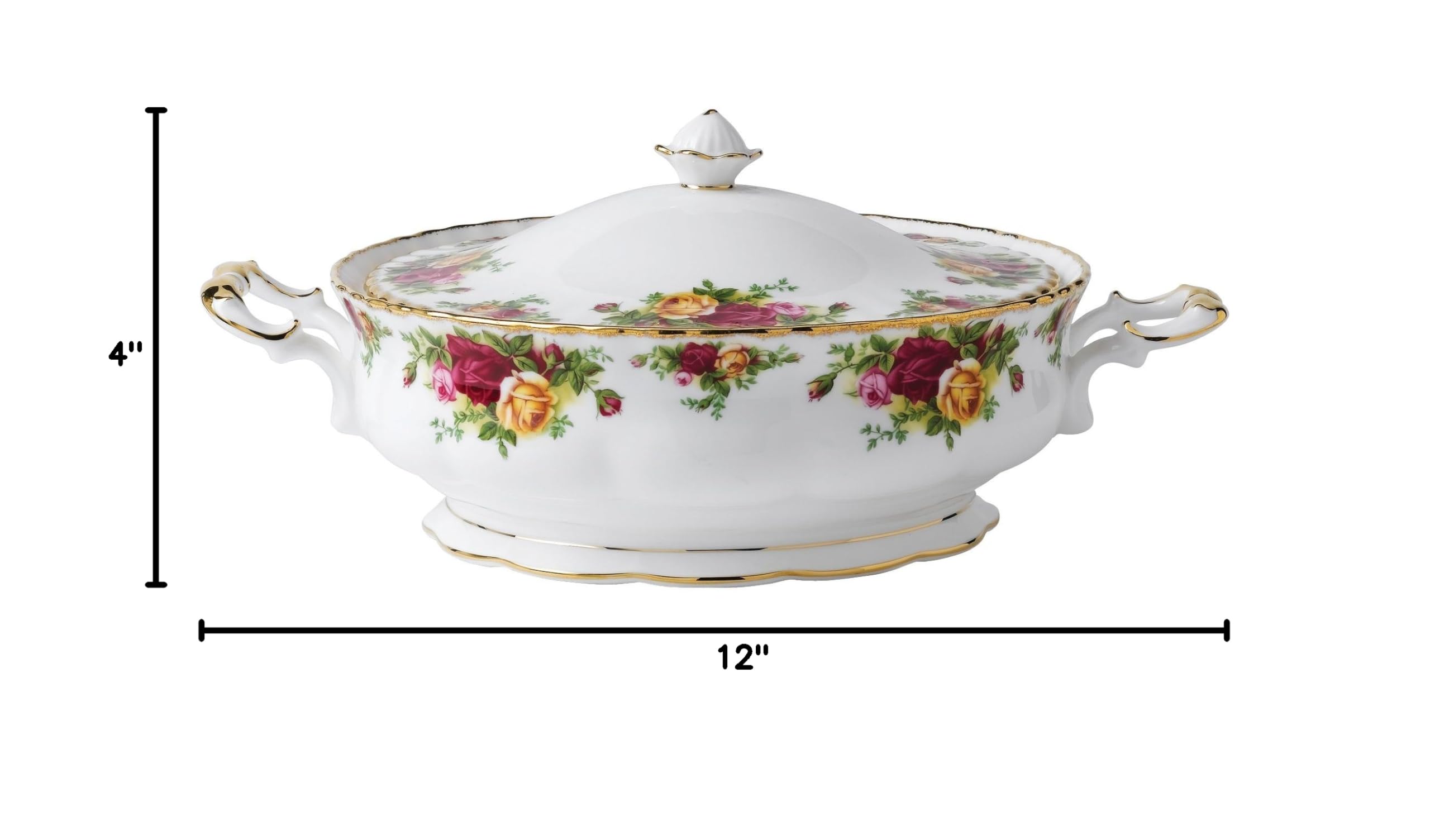 Royal Albert Old Country Roses Covered Vegetable Bowl - Image 5